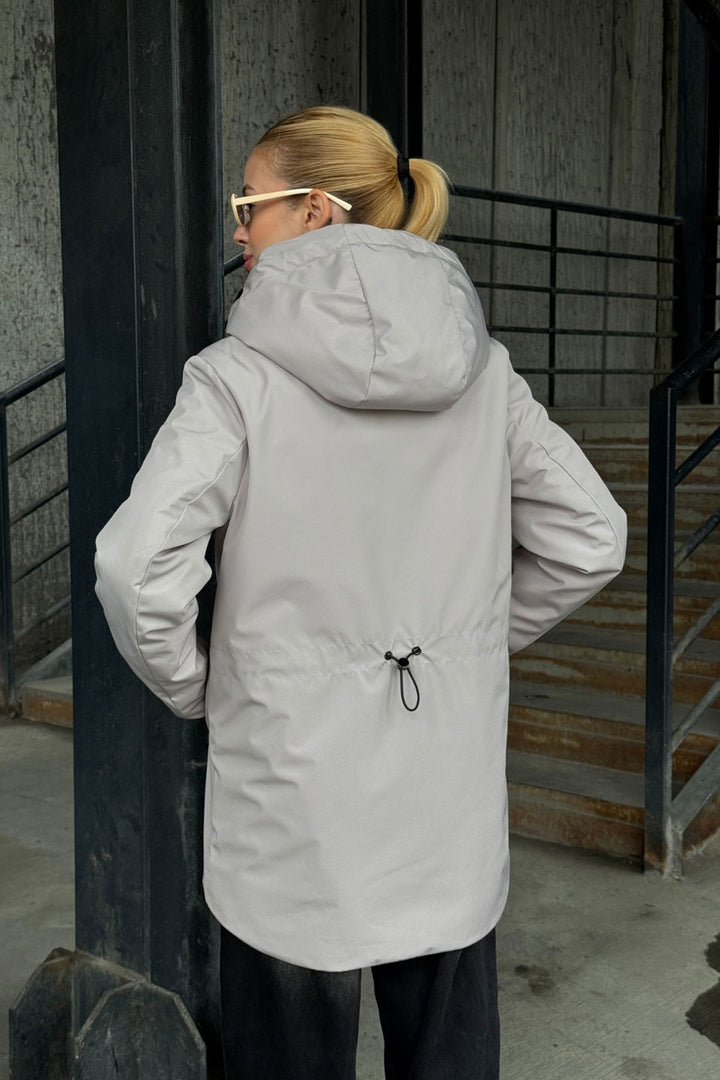 Gray Double Pocket Hooded Coat BCVL-254203 - Carpentersville