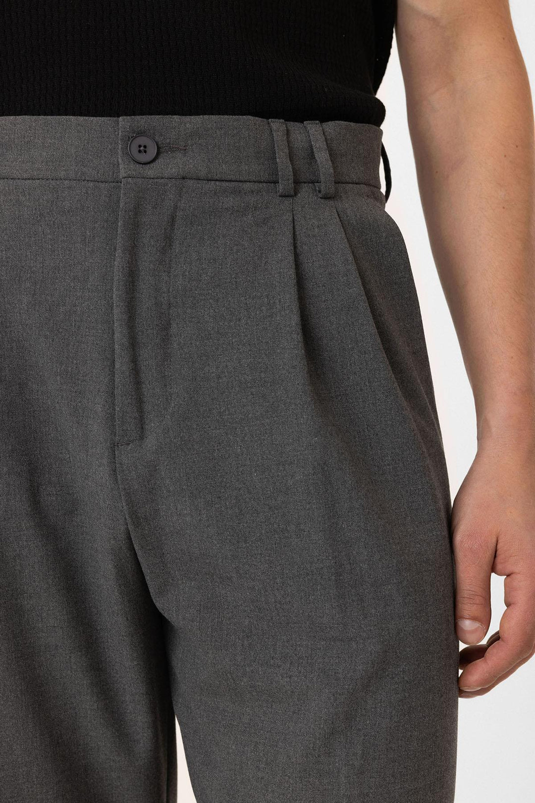 ANT Antioch Gri Çift Pileli Baggy Fit Erkek Pantolon - Bloomington