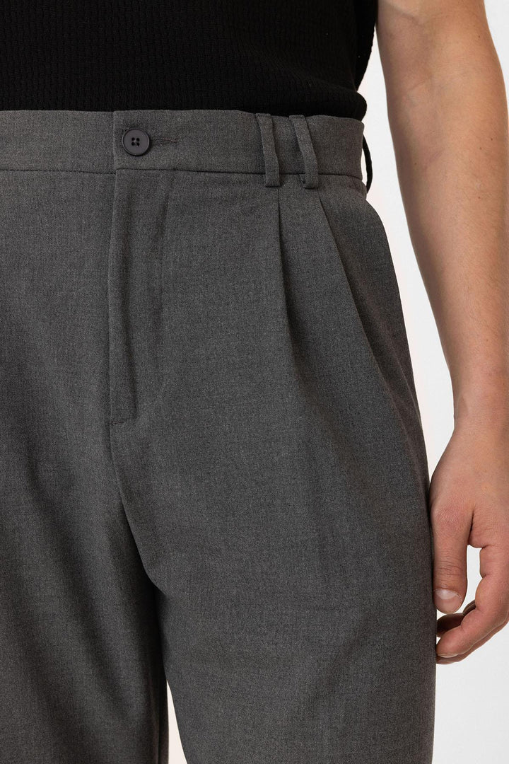 ANT Antioch Gri Çift Pileli Baggy Fit Erkek Pantolon - Bloomington