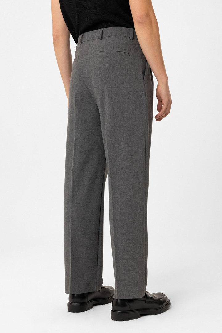 ANT Antioch Gri Çift Pileli Baggy Fit Erkek Pantolon - Bloomington