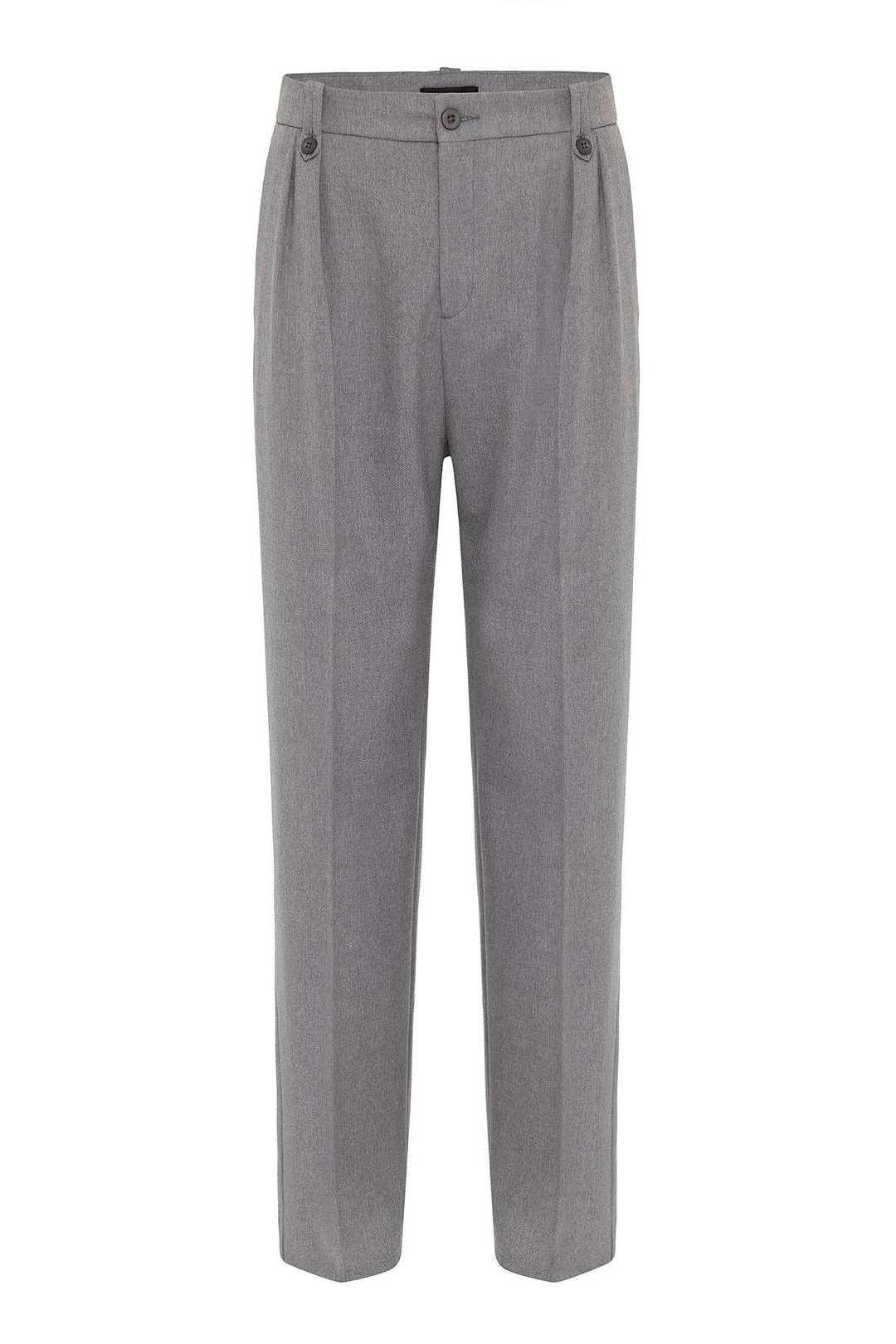 ANT Antioch Gray Double Pleated High Waist Men's Pants - Châteauroux