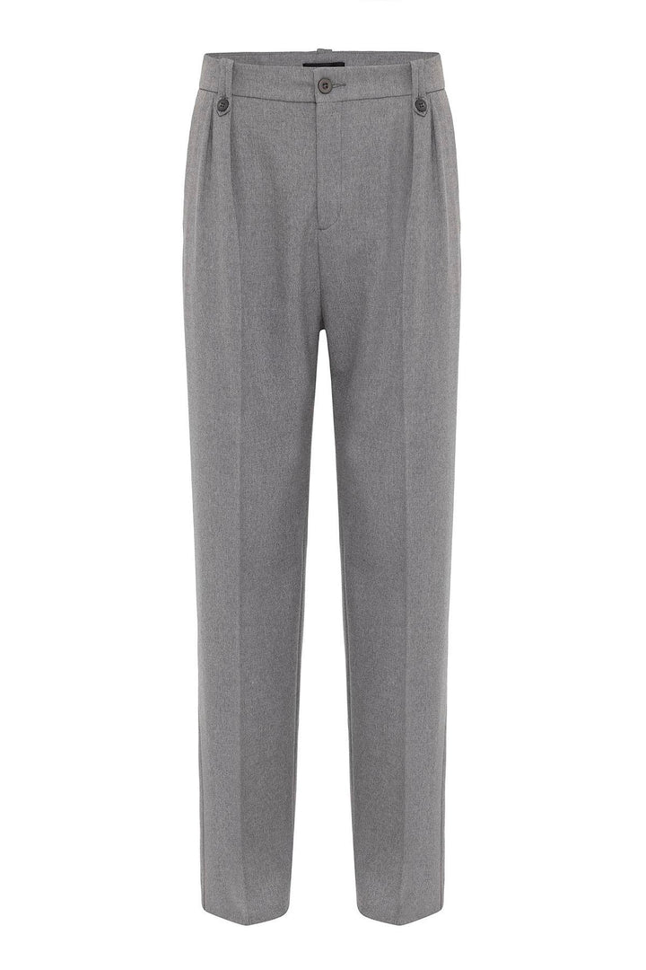 ANT Antioch Gray Double Pleated High Waist Men's Pants - Châteauroux
