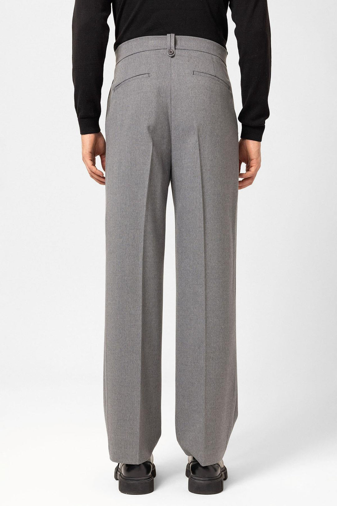 ANT Antioch Gray Double Pleated High Waist Men's Pants - Châteauroux