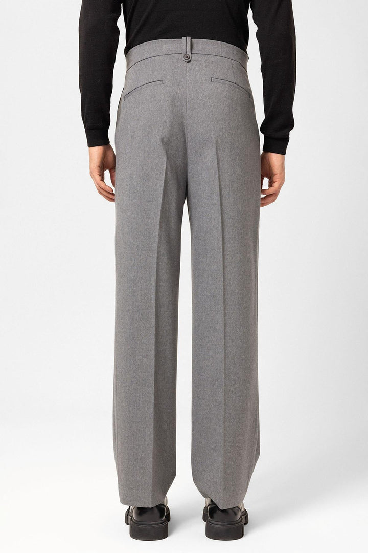 ANT Antioch Gray Double Pleated High Waist Men's Pants - Châteauroux