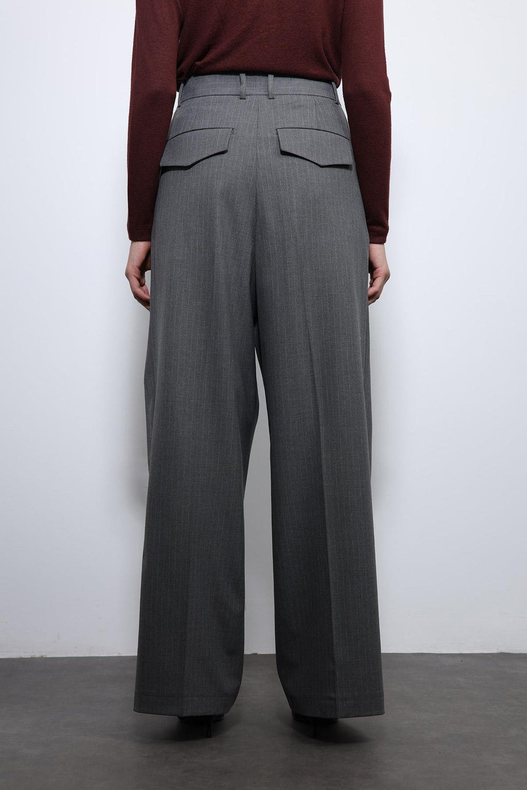 ANT Antioch Gri Çizgili Geniş Paça Pantolon - Freiburg im Breisgau