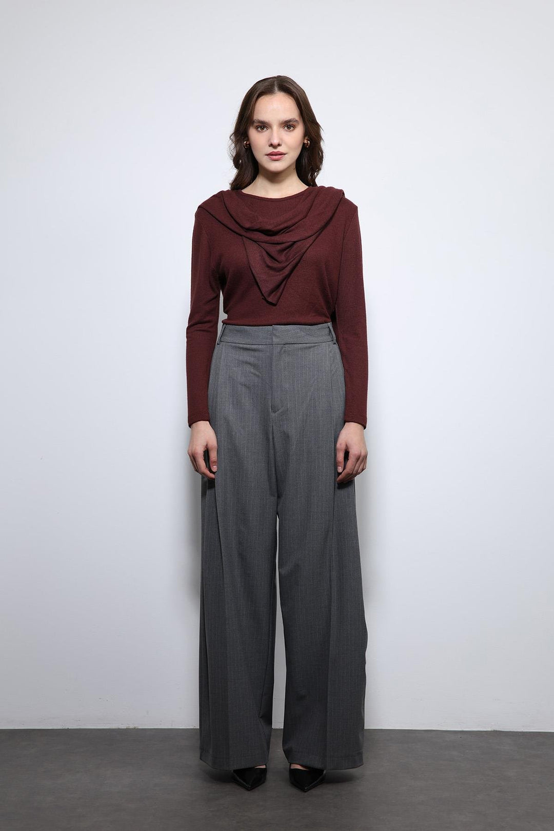 ANT Antioch Gri Çizgili Geniş Paça Pantolon - Freiburg im Breisgau