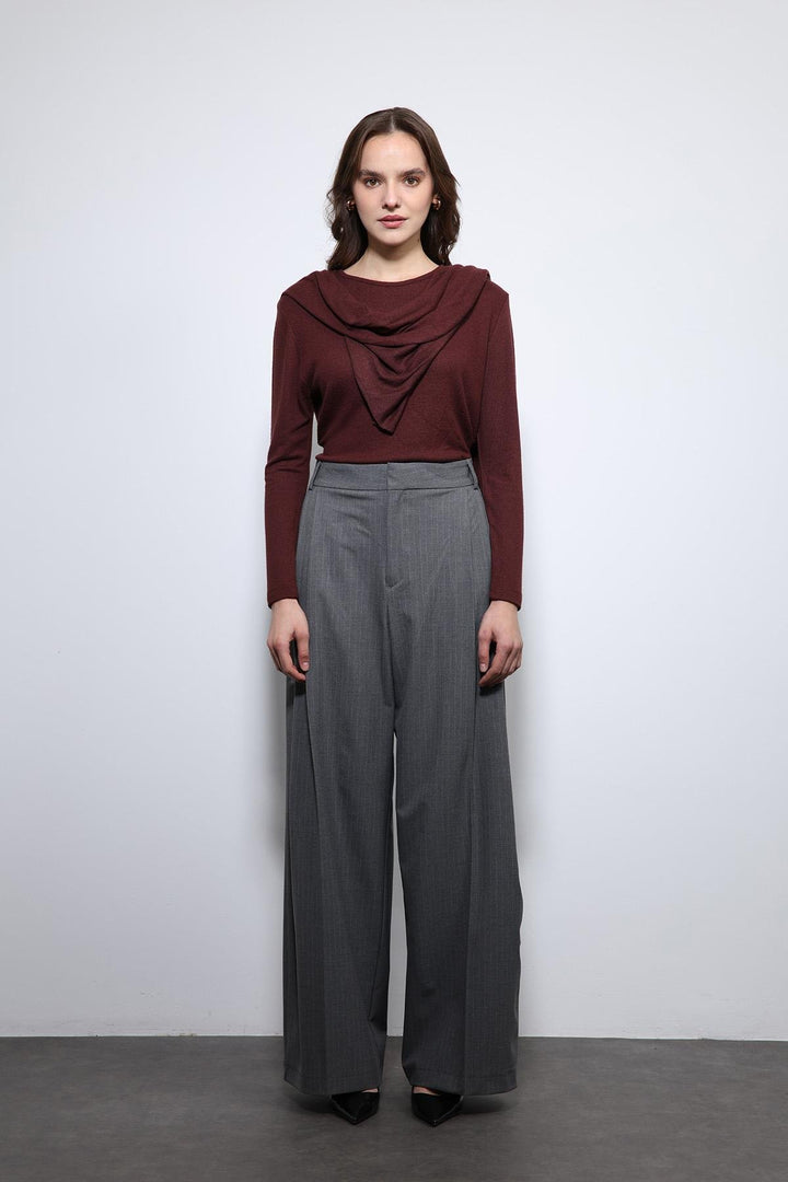 ANT Antioch Gri Çizgili Geniş Paça Pantolon - Freiburg im Breisgau