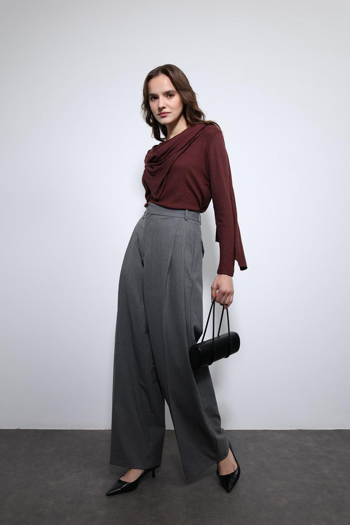 ANT Antioch Gri Çizgili Geniş Paça Pantolon - Freiburg im Breisgau