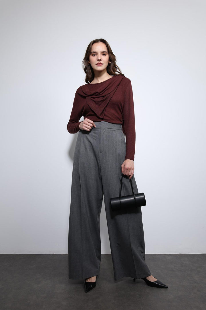 ANT Antioch Gri Çizgili Geniş Paça Pantolon - Freiburg im Breisgau