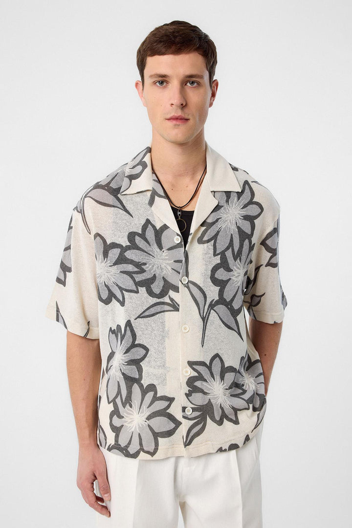 ANT Antioch Gray Patterned Men's Shirt - Klaipėda