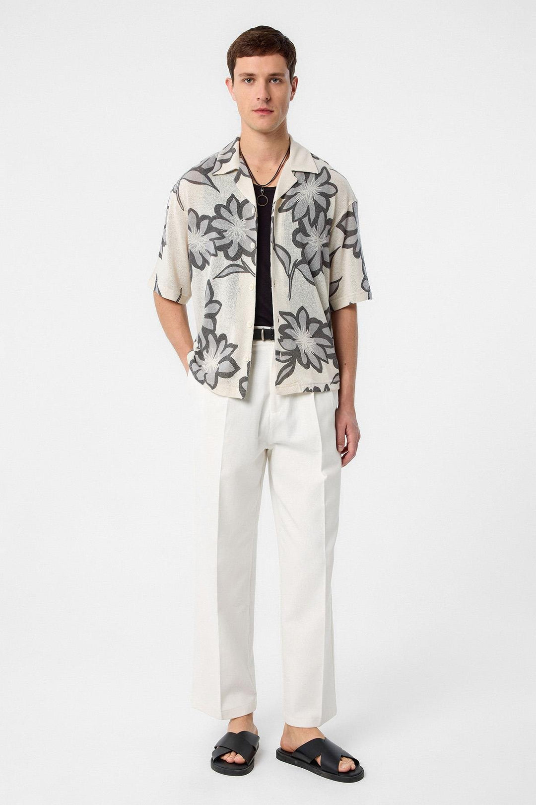 ANT Antioch Gray Patterned Men's Shirt - Klaipėda