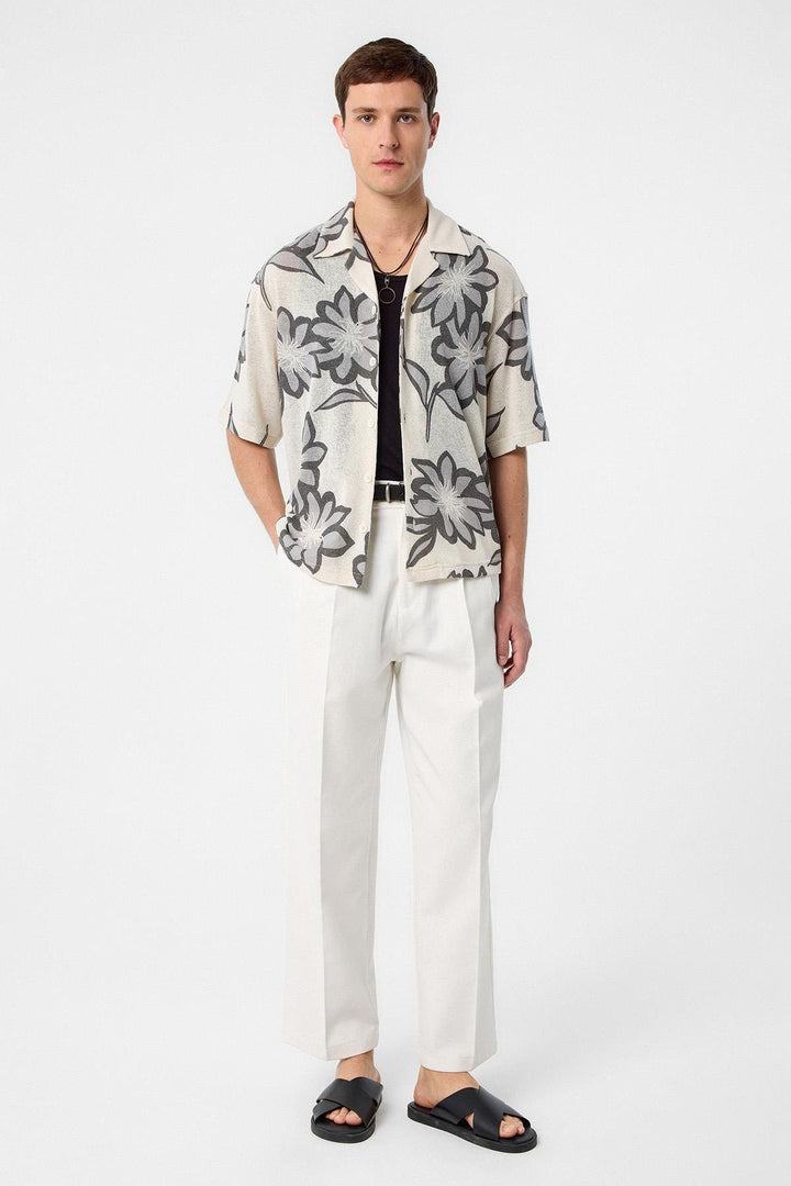 ANT Antioch Gray Patterned Men's Shirt - Klaipėda