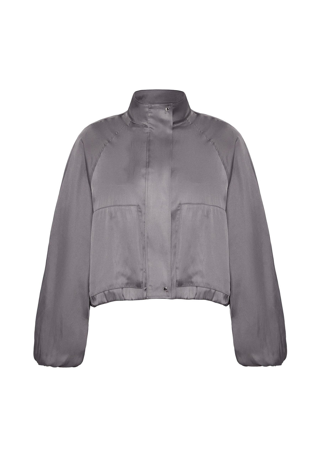 ANT Antioch Gray V-neck Slim Woman Bomber Jacket - Leonberg