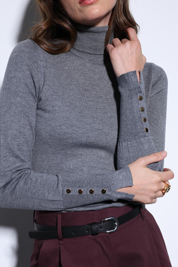 ANT Antioch Gri Dik Yaka Triko Kazak - Bollate