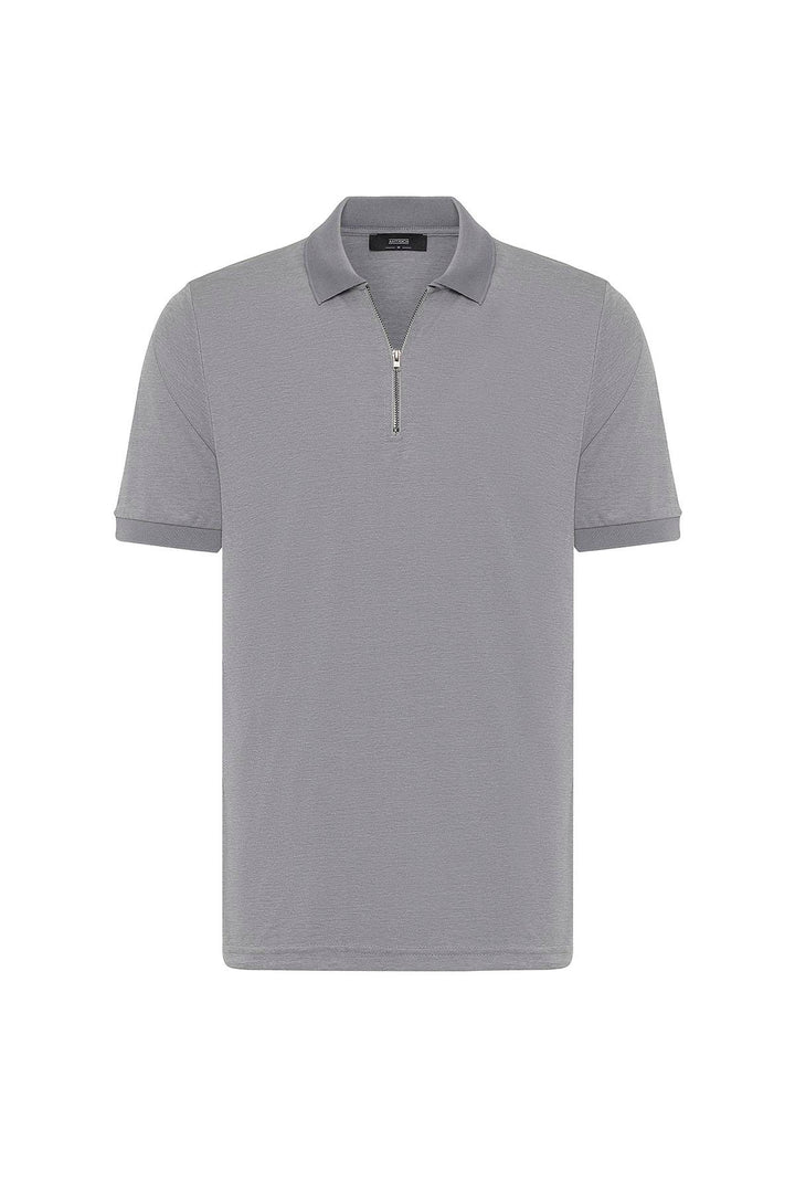 ANT Antioch Gray Zippered Regular Fit Men's T-Shirt - Pordenone