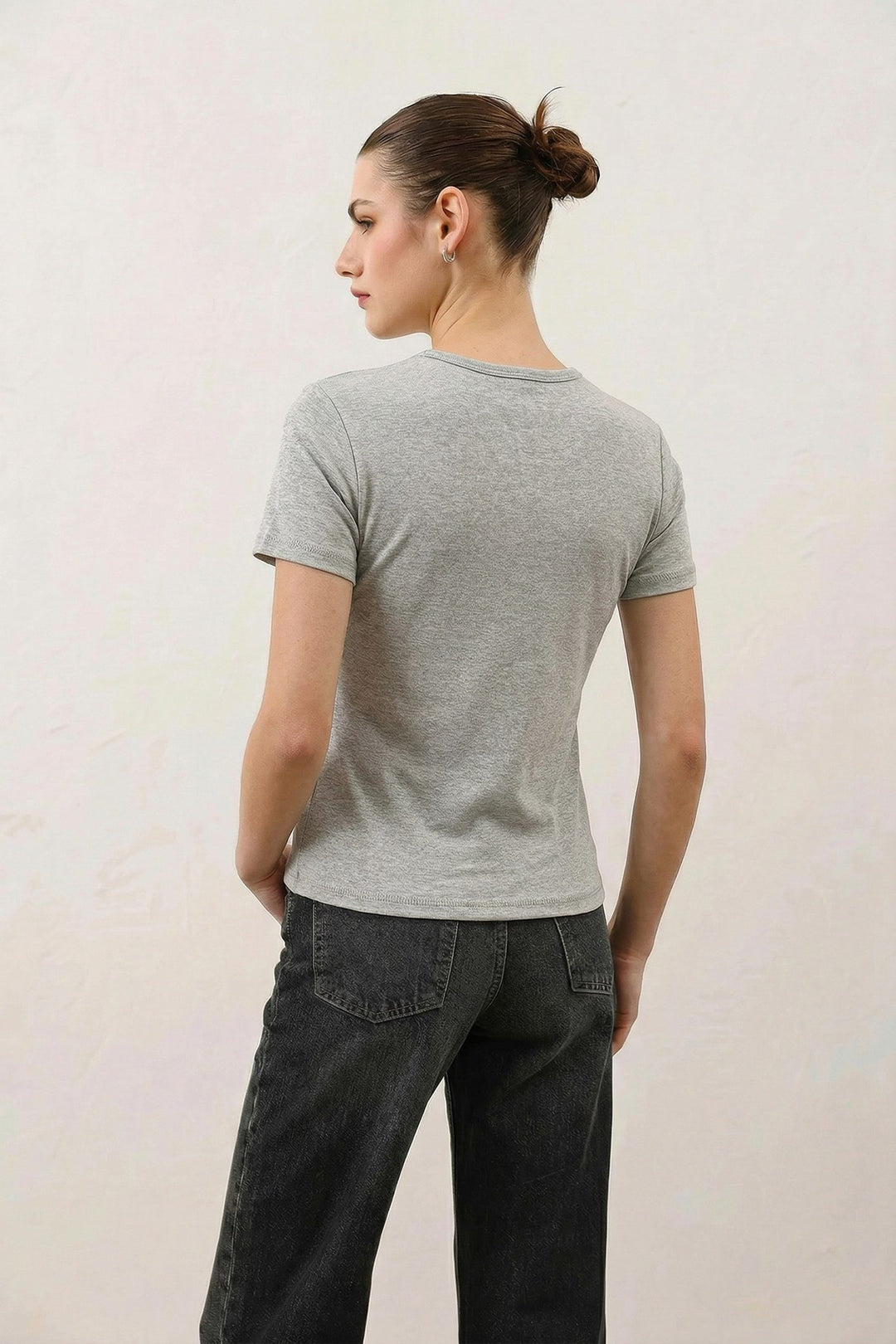 ANT Antioch Gri Kadın Basic T-Shirt - Brookfield