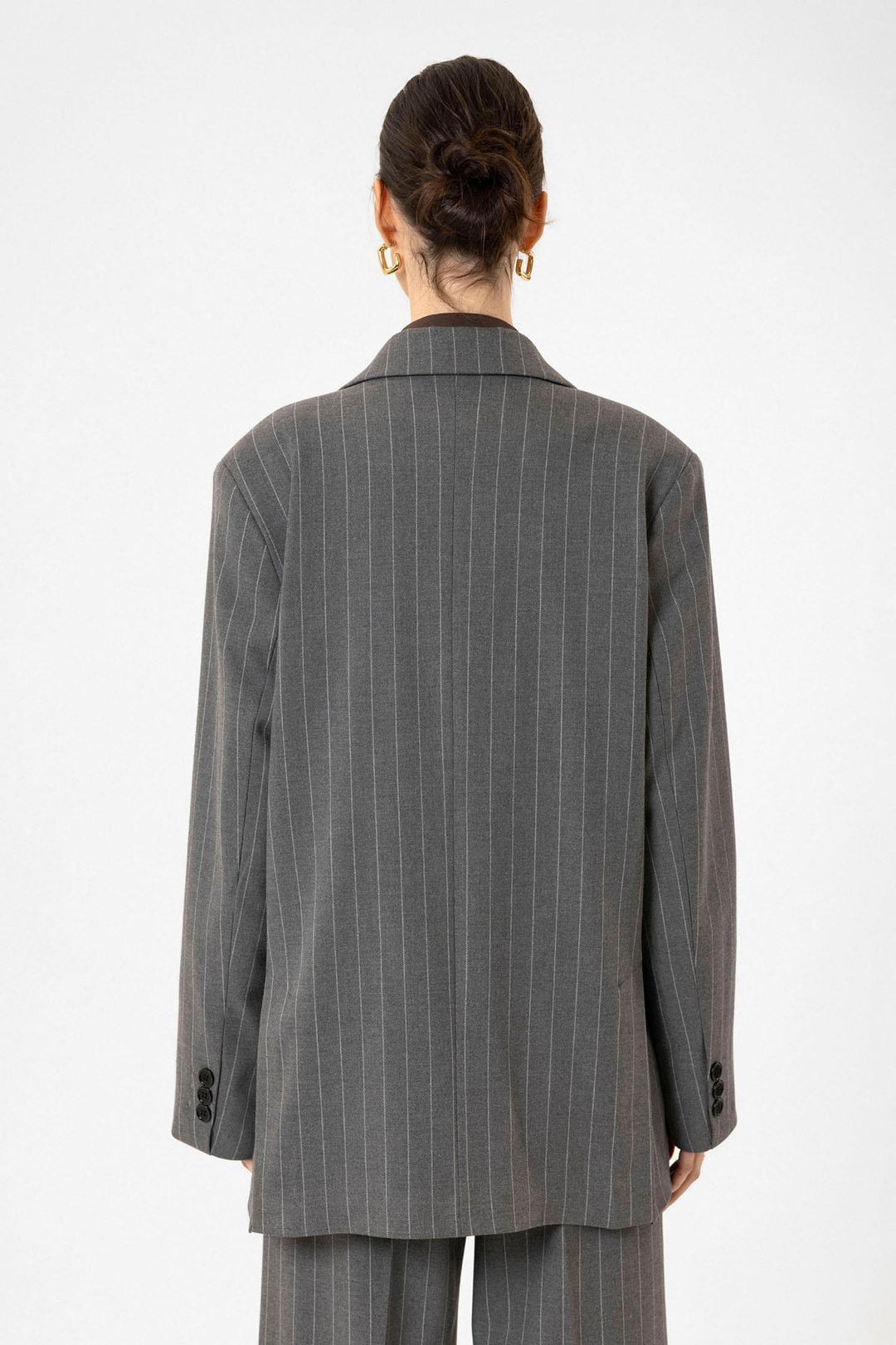 ANT Antioch Gray Striped Oversize Blazer Jacket - Arlington