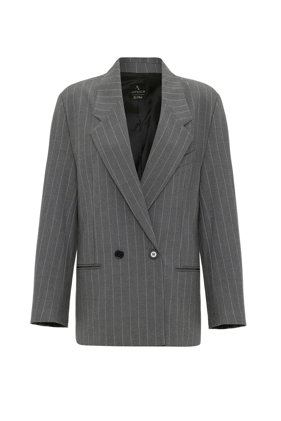 ANT Antioch Gray Striped Oversize Blazer Jacket - Arlington