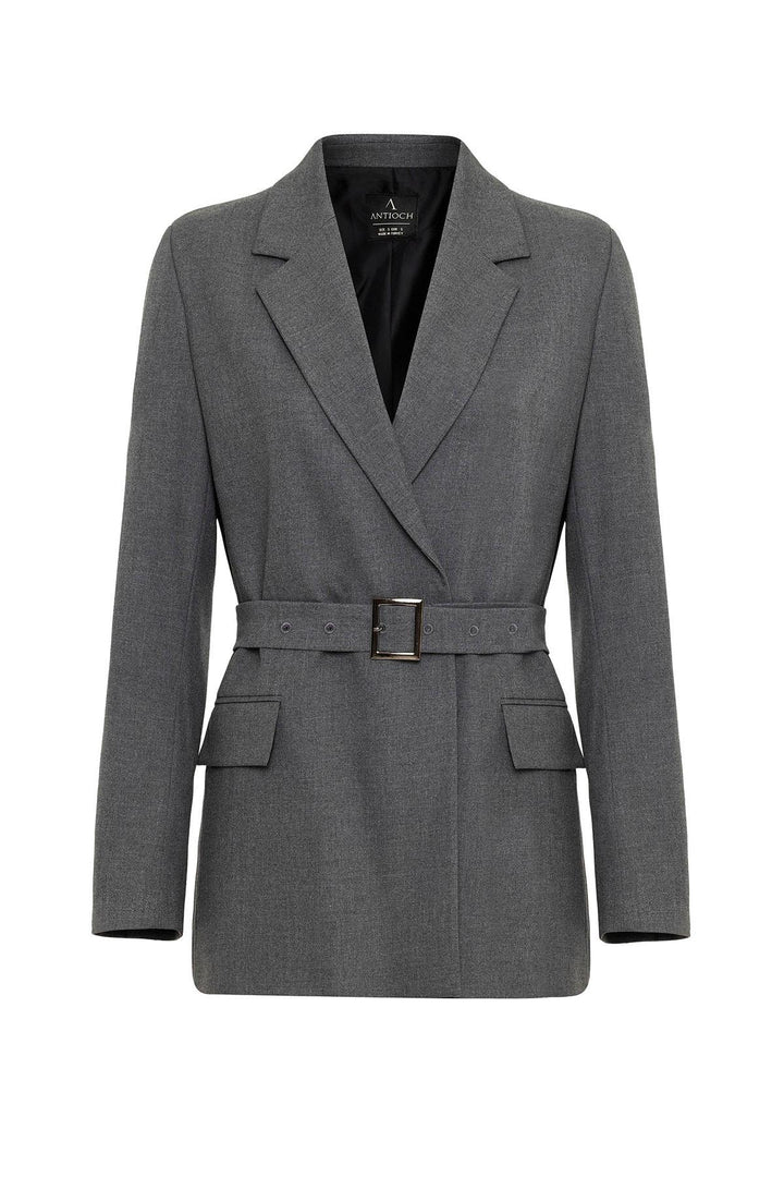 ANT Antioch Gray Women's Belted Blazer Jacket - Toms River