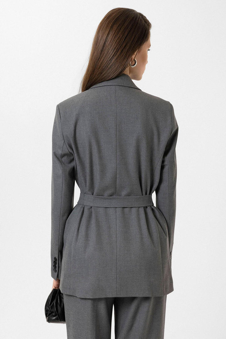 ANT Antioch Gray Women's Belted Blazer Jacket - Toms River