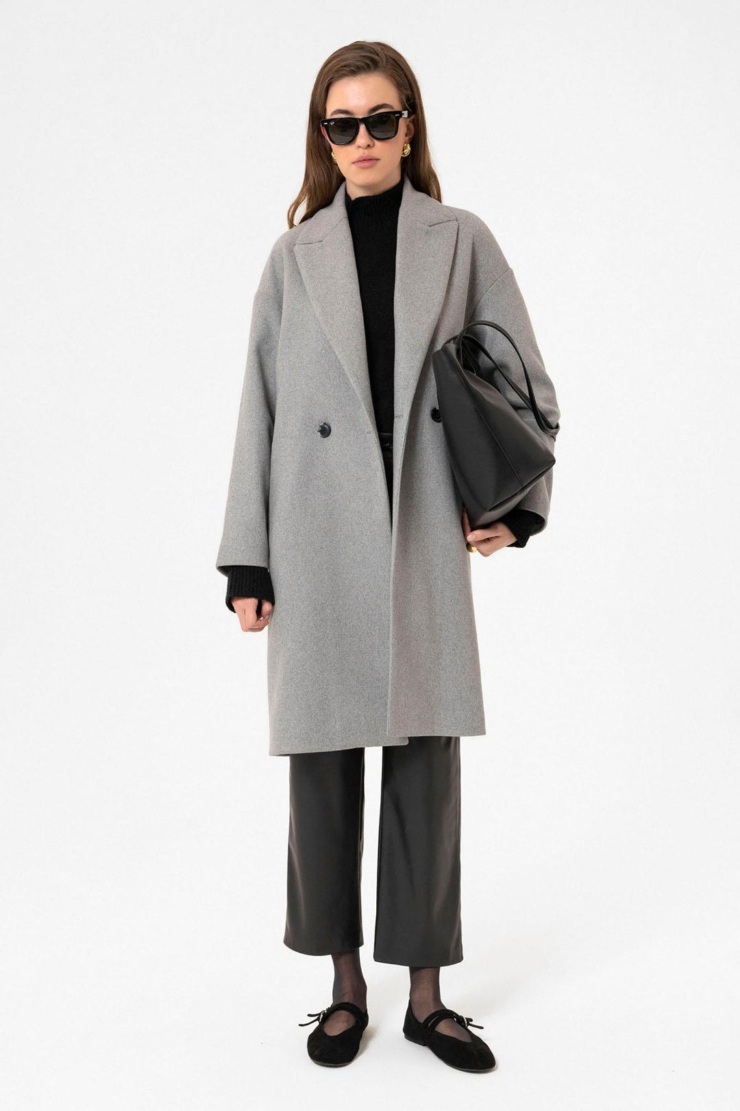ANT Antioch Gray Women's Wrap Closure Oversized Coat - Sahuarita