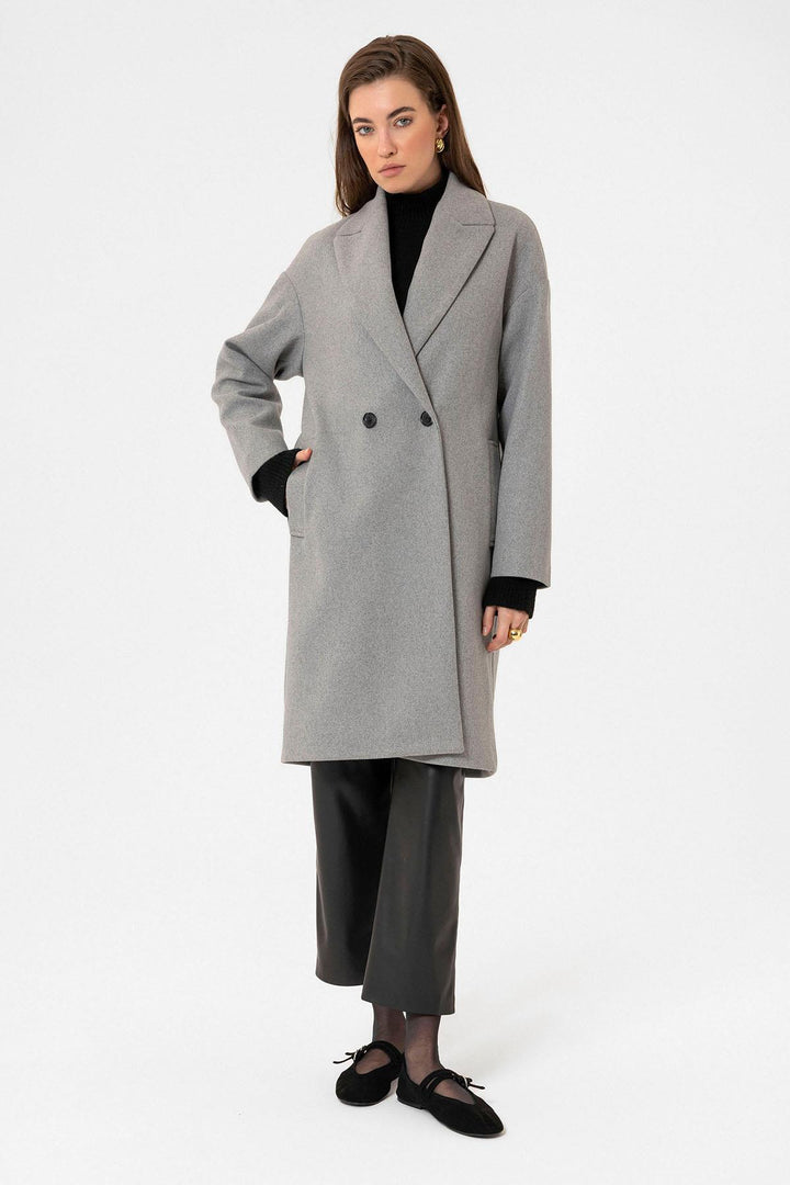 ANT Antioch Gray Women's Wrap Closure Oversized Coat - Sahuarita