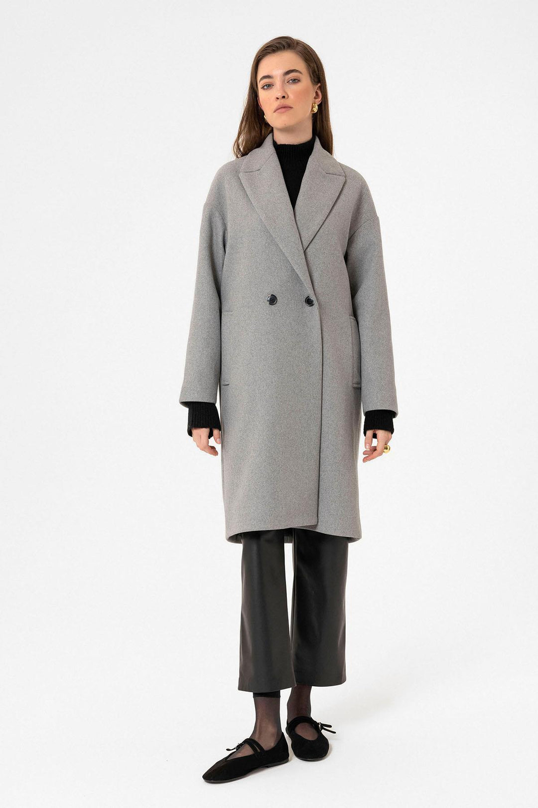 ANT Antioch Gray Women's Wrap Closure Oversized Coat - Sahuarita