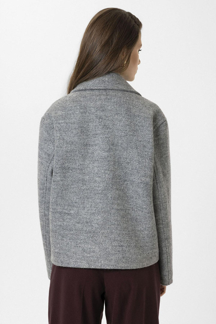 ANT Antioch Gray Women's Wool Blend Double-Breasted Coat - Pirna