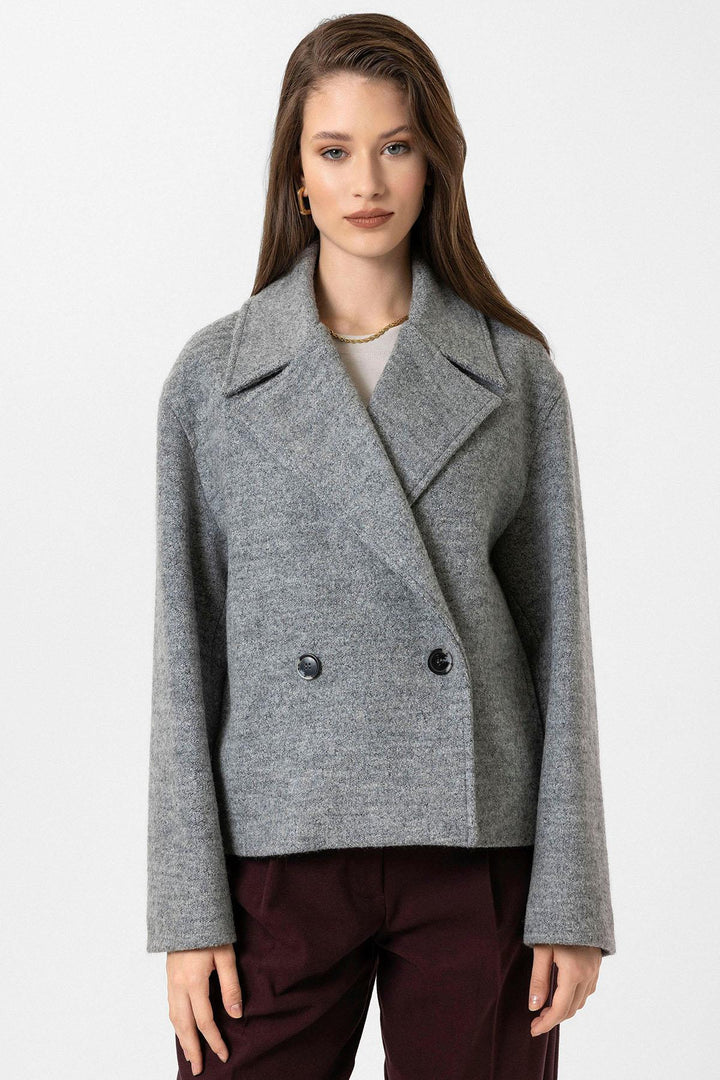 ANT Antioch Gray Women's Wool Blend Double-Breasted Coat - Pirna