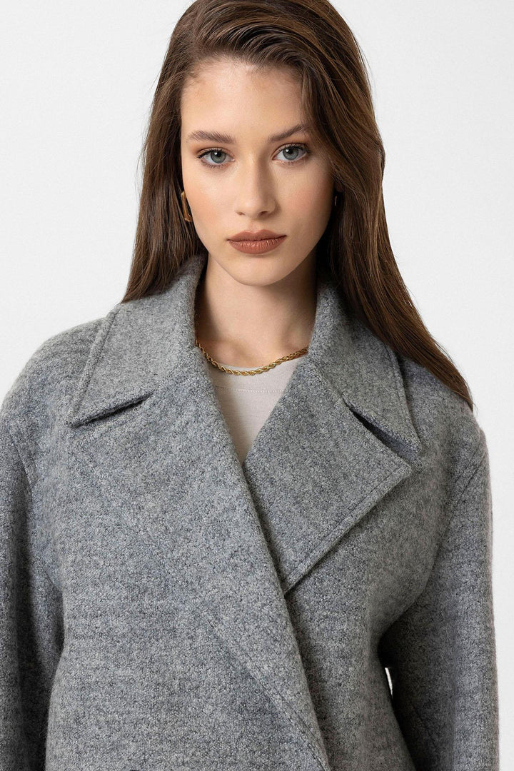 ANT Antioch Gray Women's Wool Blend Double-Breasted Coat - Pirna