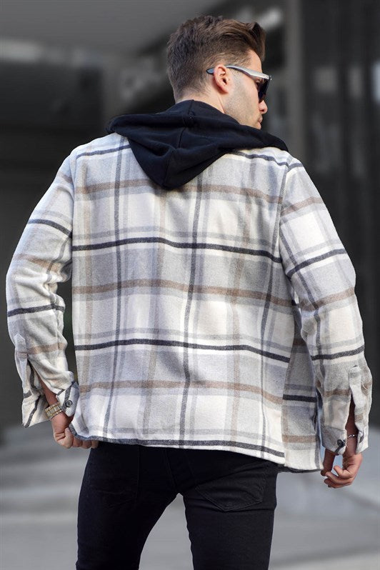 MDX Gray Hooded Plaid Lumberjack Shirt 5577 - Salzgitter