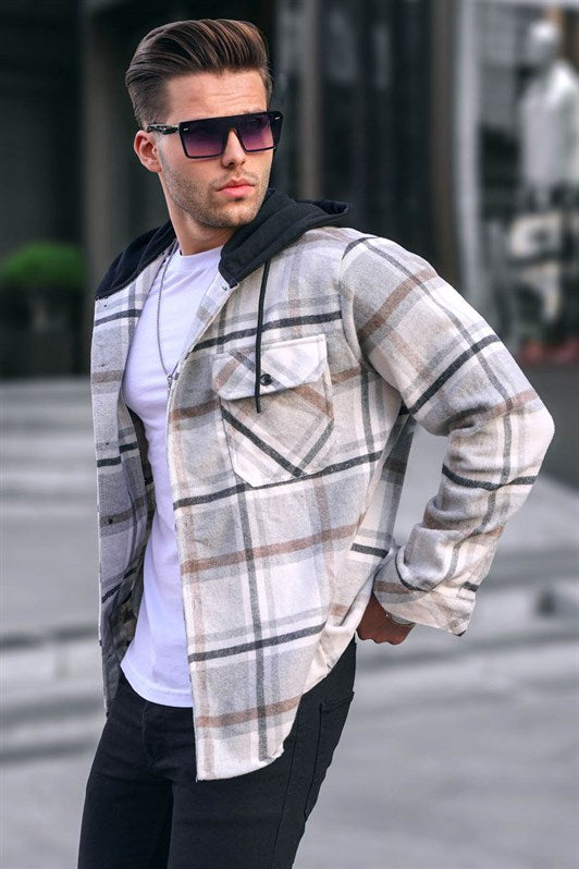 MDX Gray Hooded Plaid Lumberjack Shirt 5577 - Salzgitter