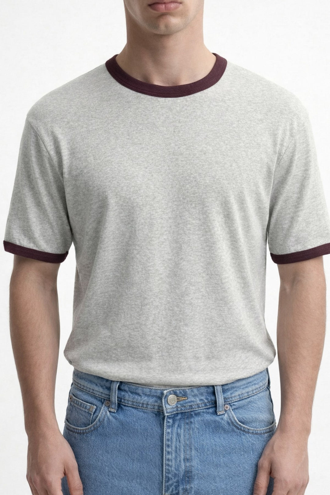 ANT Antioch Gri Kontrast Yaka Erkek T-Shirt - Springville