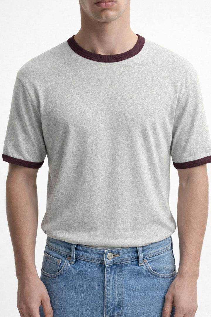 ANT Antioch Gri Kontrast Yaka Erkek T-Shirt - Springville