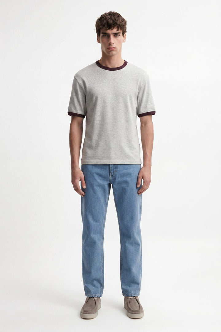 ANT Antioch Gri Kontrast Yaka Erkek T-Shirt - Springville
