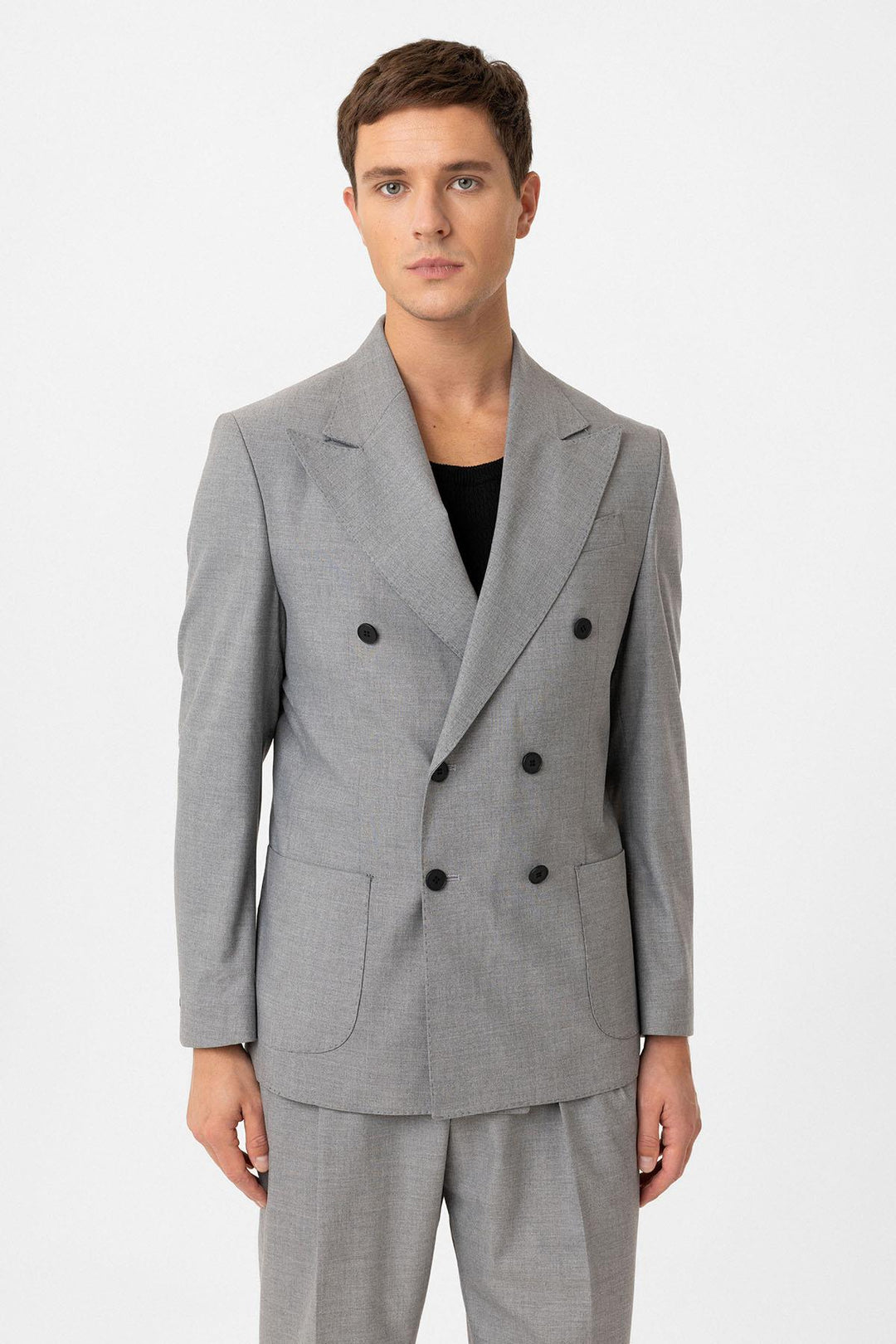 ANT Antioch Gray Double Breasted Closure Italian Cut Men's Suit - Matías Romero