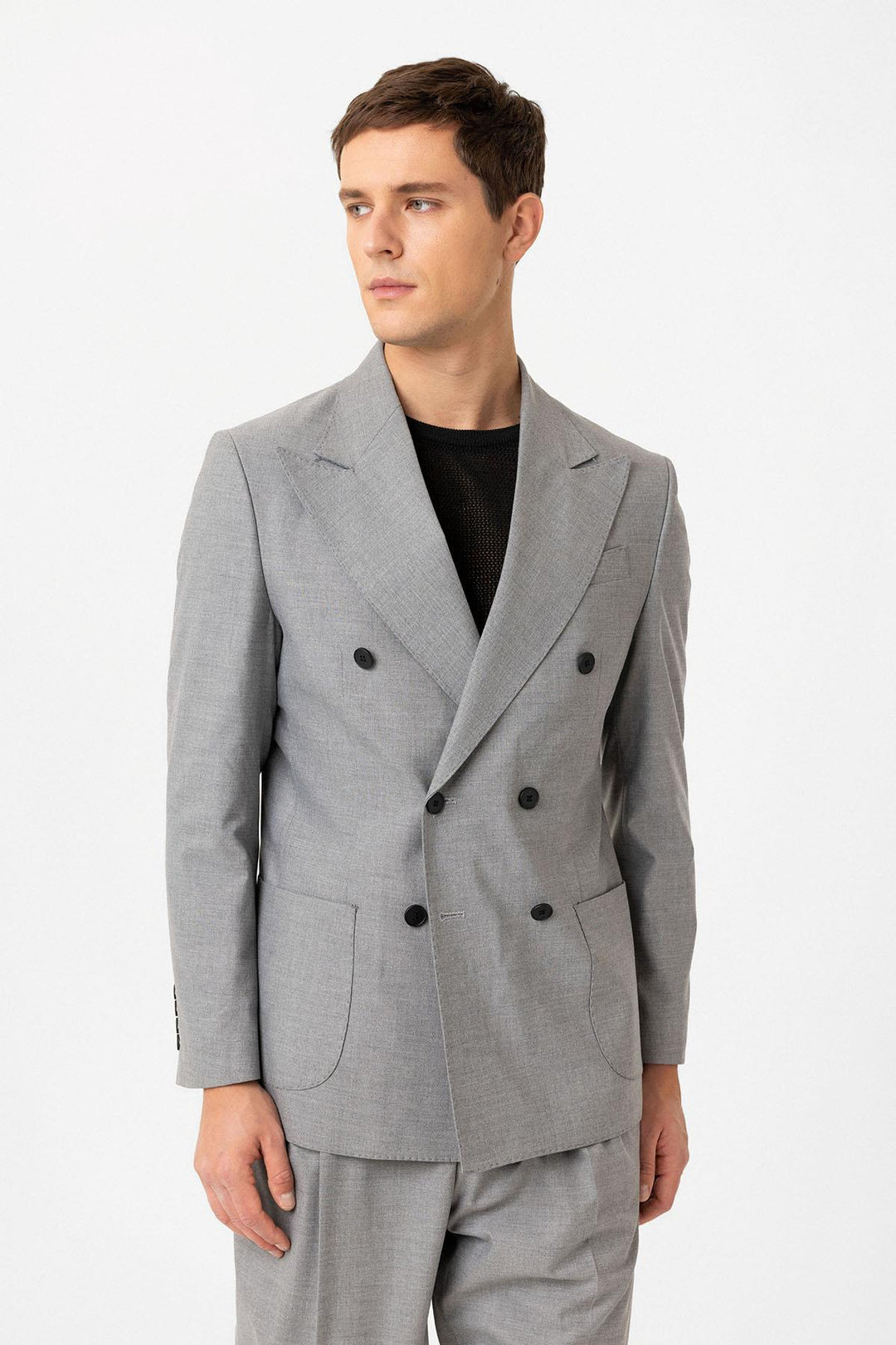 ANT Antioch Gray Double Breasted Closure Italian Cut Men's Suit - Matías Romero