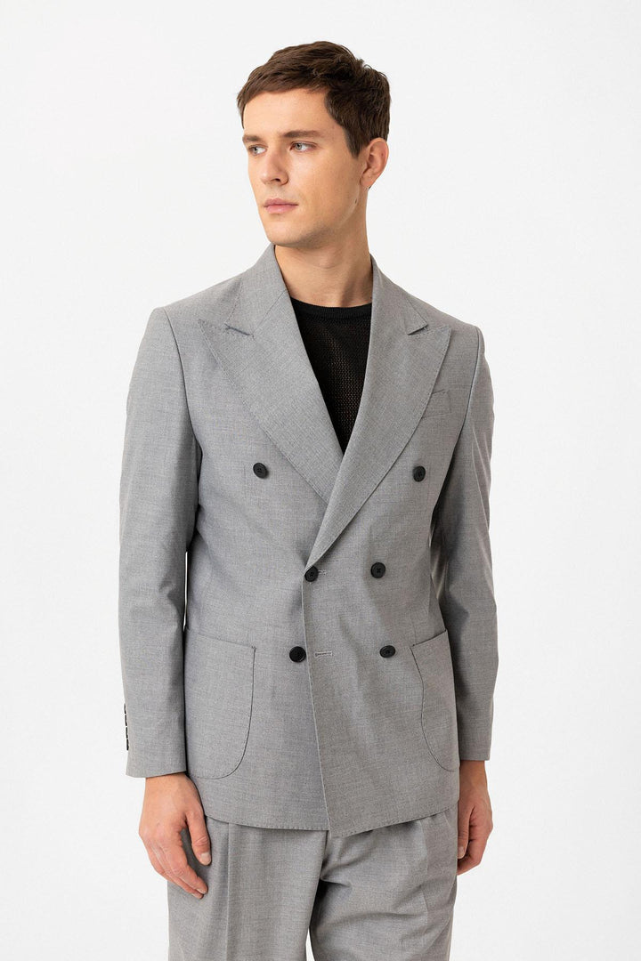 ANT Antioch Gray Double Breasted Closure Italian Cut Men's Suit - Matías Romero