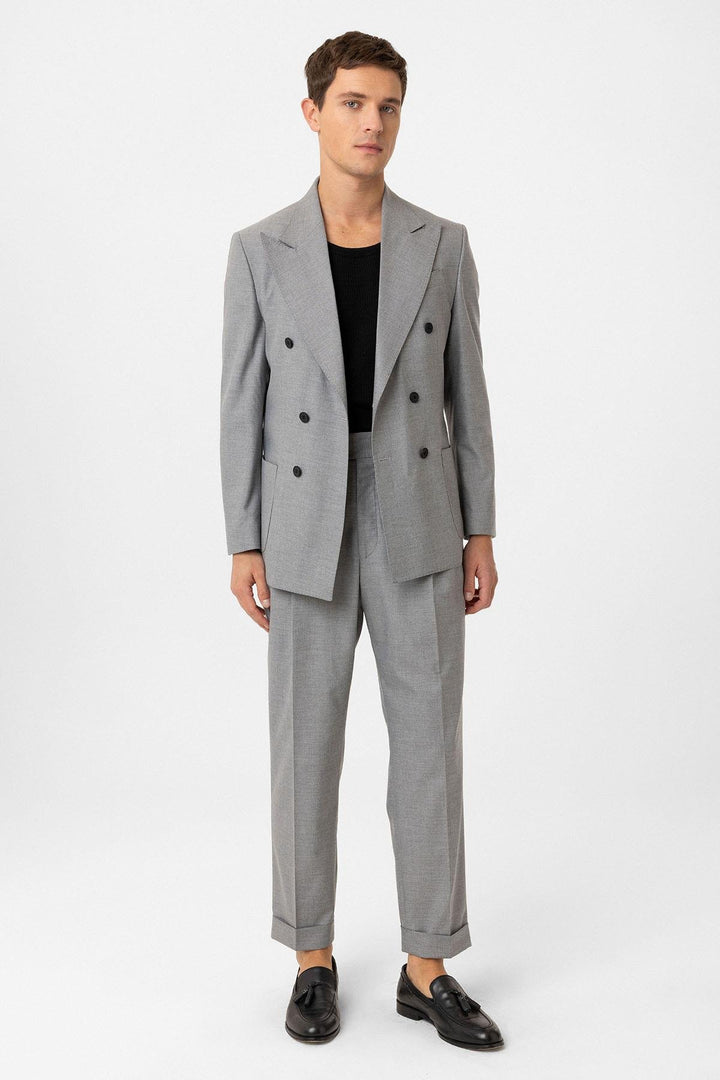 ANT Antioch Gray Double Breasted Closure Italian Cut Men's Suit - Matías Romero