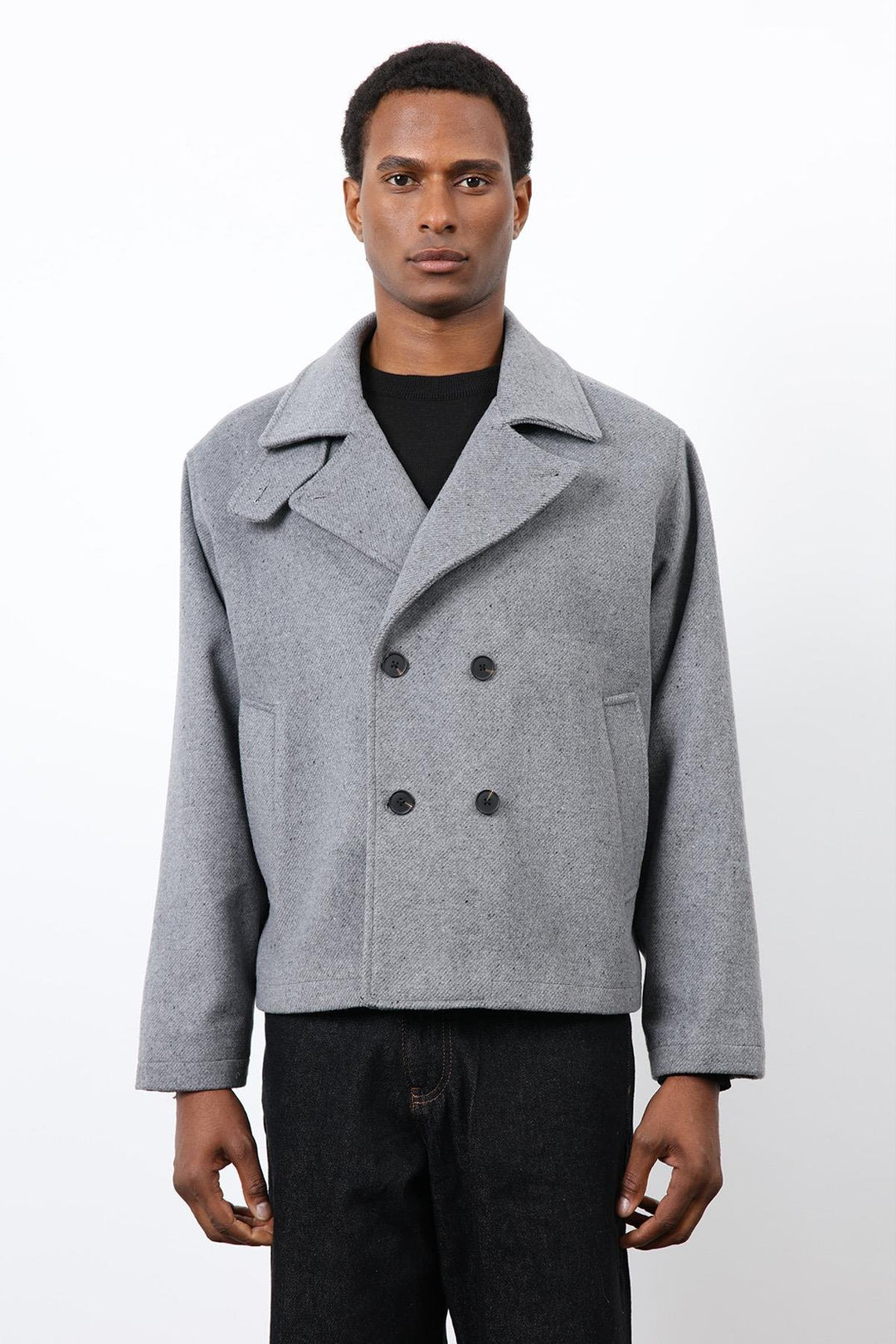 ANT Antioch Gray Double Breasted Short Men's Coat - Civitanova Marche