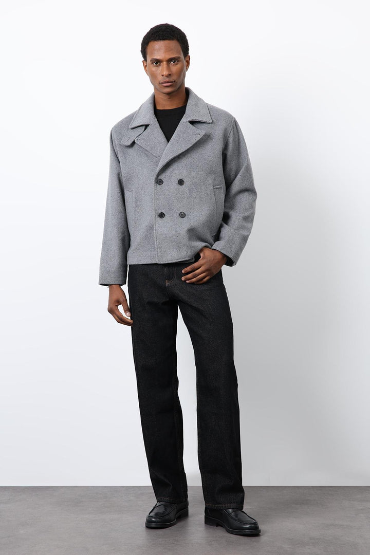 ANT Antioch Gray Double Breasted Short Men's Coat - Civitanova Marche