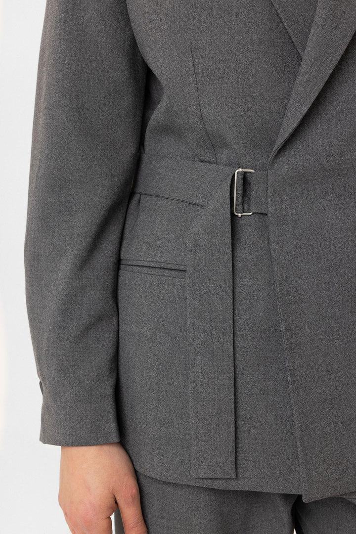 ANT Antioch Gray Belted Relax Fit Men's Blazer Jacket - Wetzlar