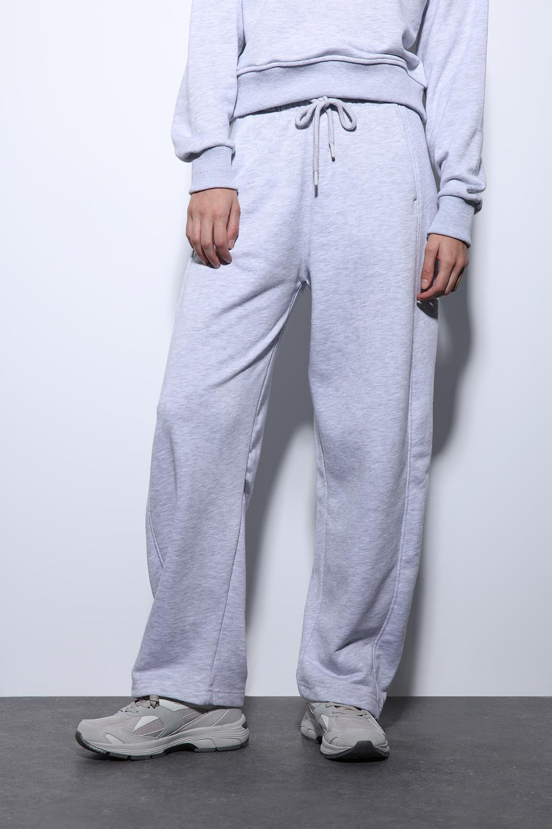 ANT Antioch Gray Melange Basic Straight Leg Women's Sweatpants - Jelgava