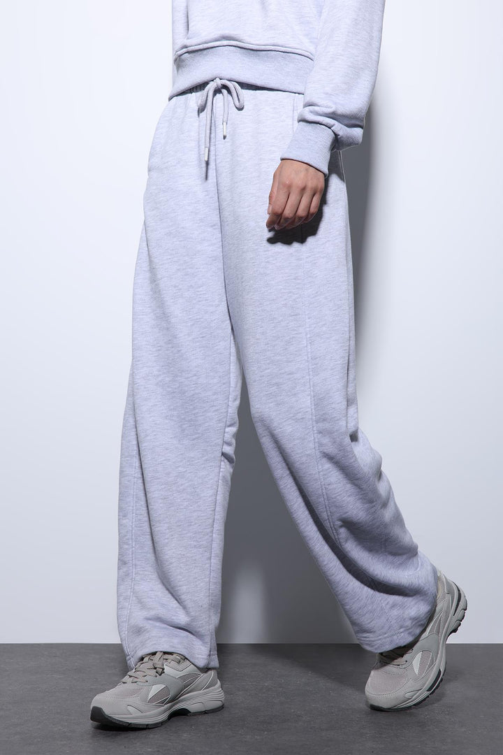 ANT Antioch Gray Melange Basic Straight Leg Women's Sweatpants - Jelgava