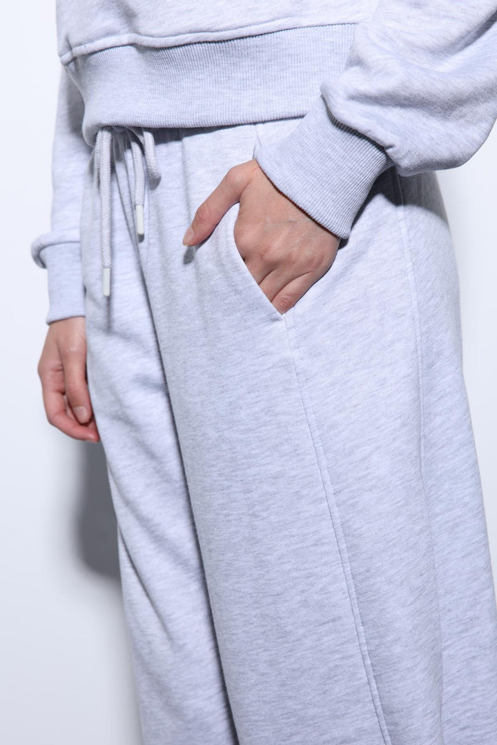 ANT Antioch Gray Melange Basic Straight Leg Women's Sweatpants - Jelgava