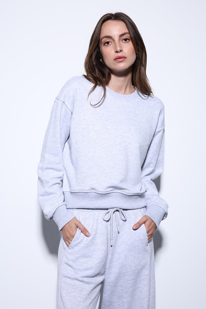 ANT Antioch Gri Melanj Basic Kadın Sweatshirt - Bloomfield