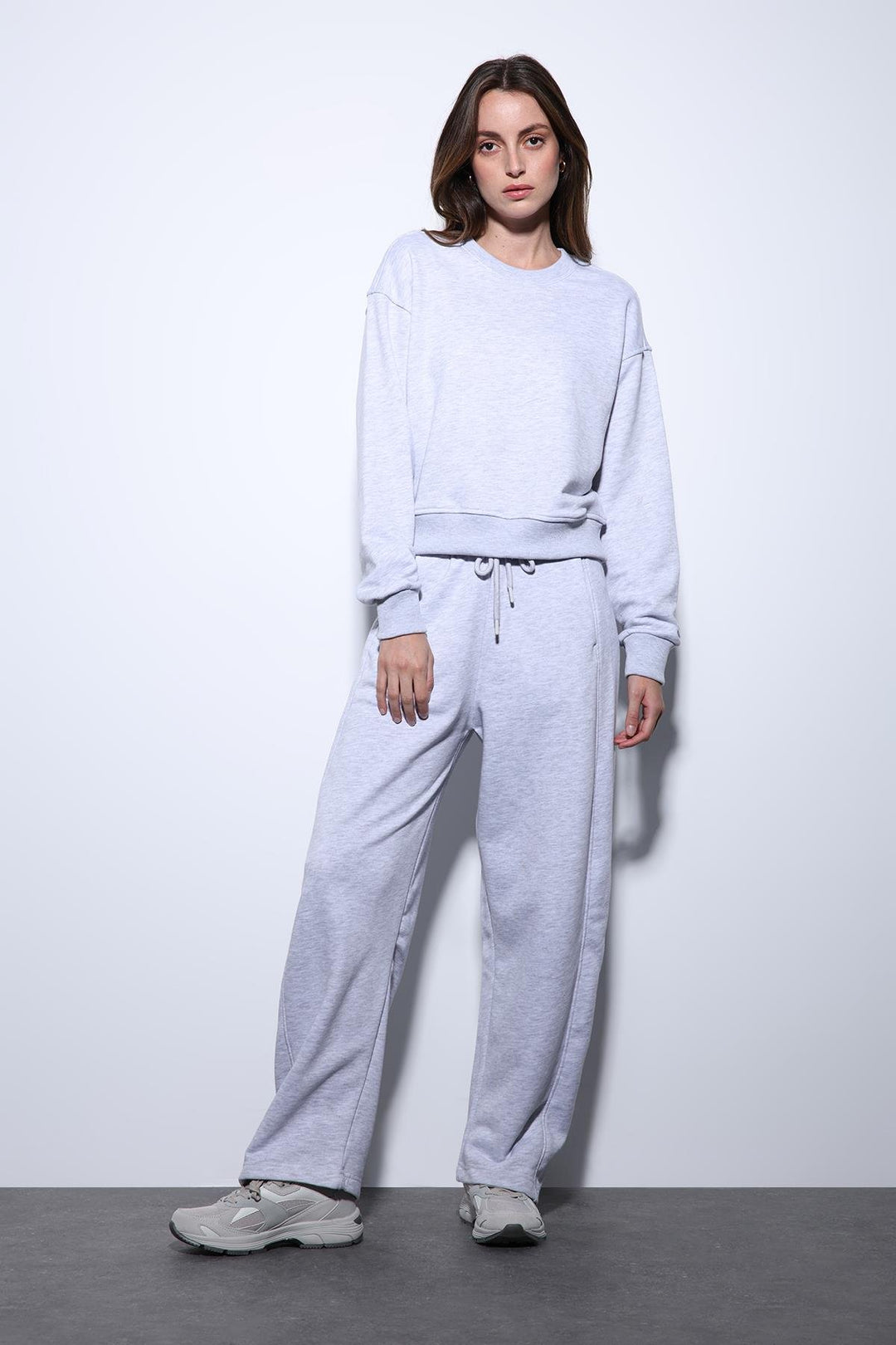 ANT Antioch Gri Melanj Basic Kadın Sweatshirt - Bloomfield