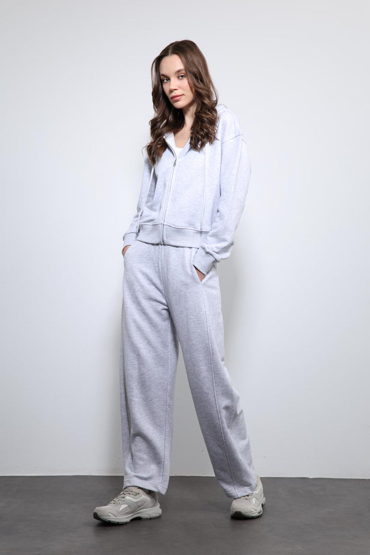 ANT Antioch Gray Melange Hooded Tracksuit - Kaunas