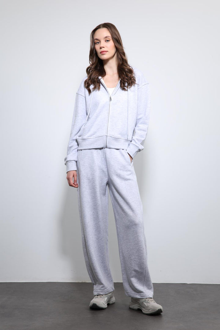 ANT Antioch Gray Melange Hooded Tracksuit - Kaunas