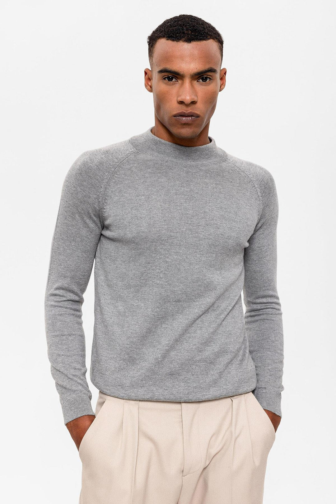 ANT Antioch Gray Melange Half-Zip Men's Sweater - Urbandale